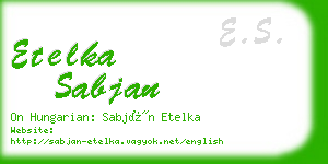 etelka sabjan business card